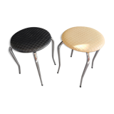 Paire de tabourets bas vintage