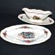 Sarreguemines sauce boat and dish in earthenware with "Obernai" decoration by Henri Loux