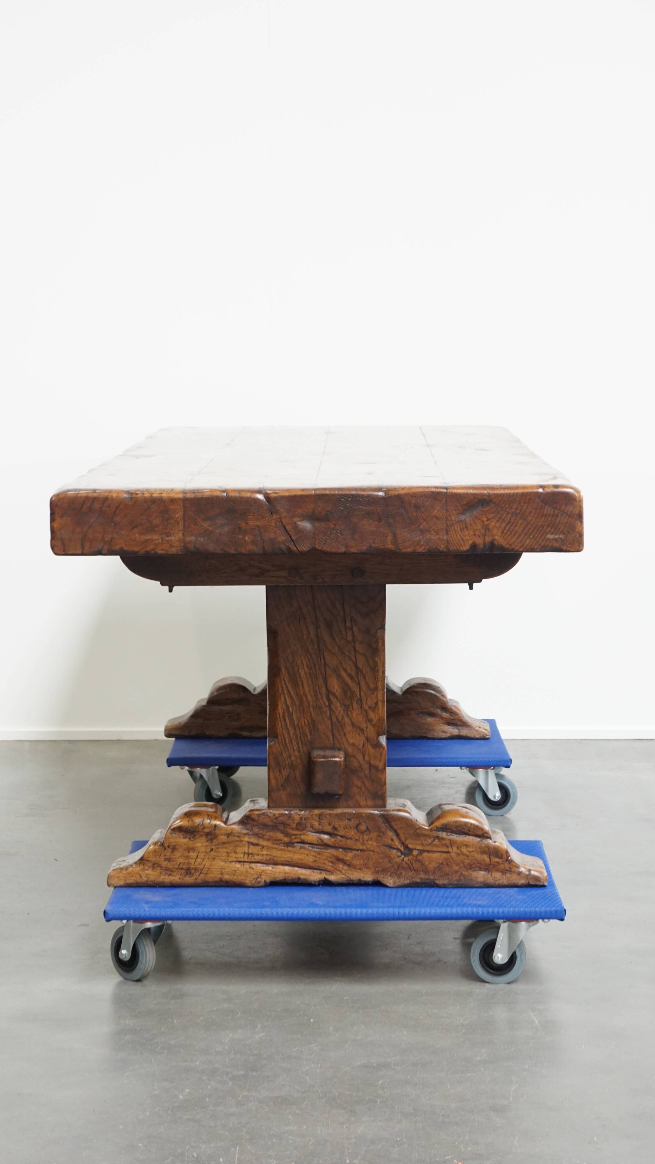 Very Heavy Antique French Table from the Early 1900s in Solid Oak