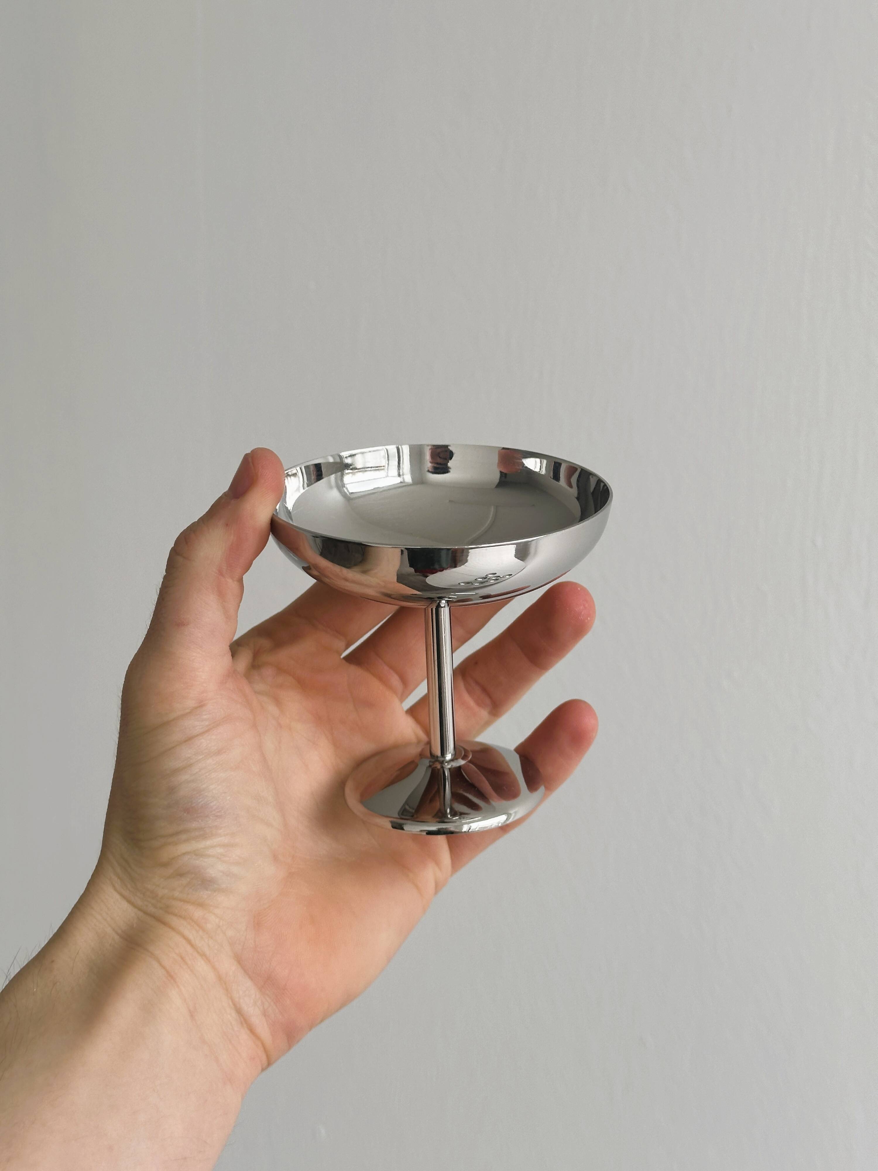 8 stainless steel footed bowls, Letang Remy style, made in France