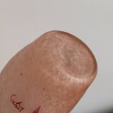 Legras vase ruby series in flowers in acid-etched glass