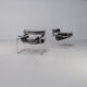 Marcel Breuer “wassily’ B3 chairs black leather for Gavina set/2