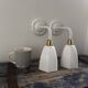 Paire d’appliques blanches en opaline