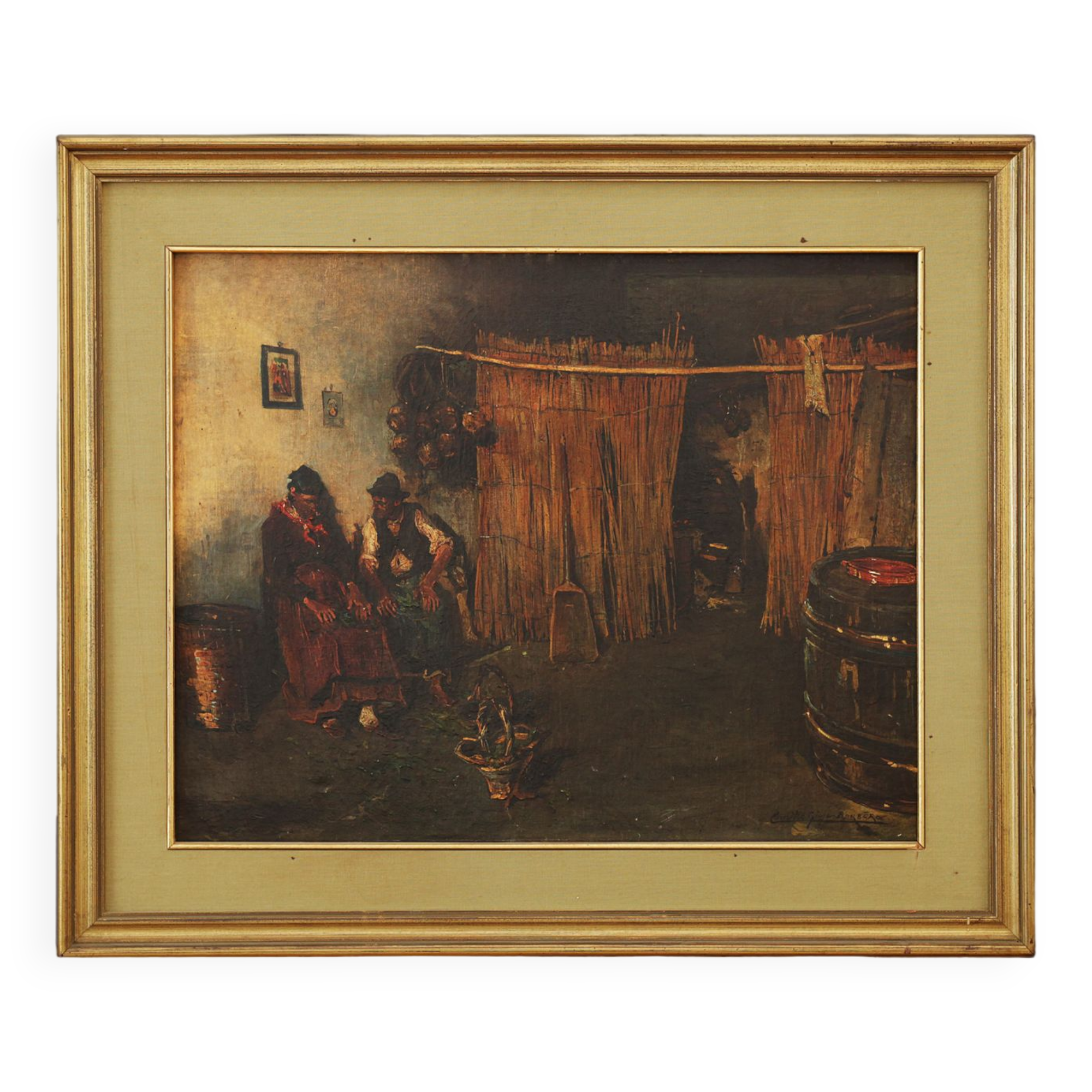 Conversation de taverne Camillo Gioja Barbera (1829-1906)