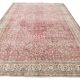 Red & Navy Blue Floral Vintage Persian Rug
