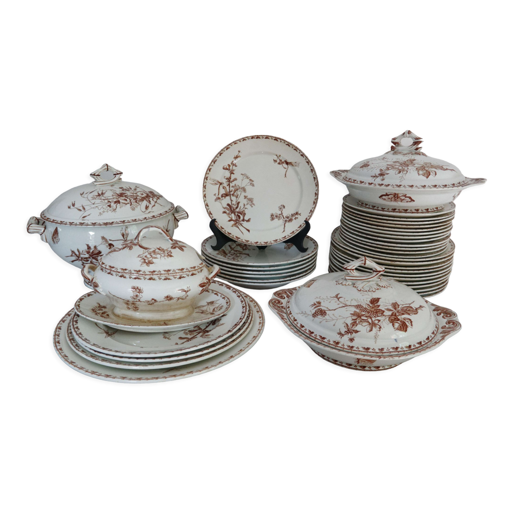 Iron earth tableware service U&C Sarreguemines Carmen collection