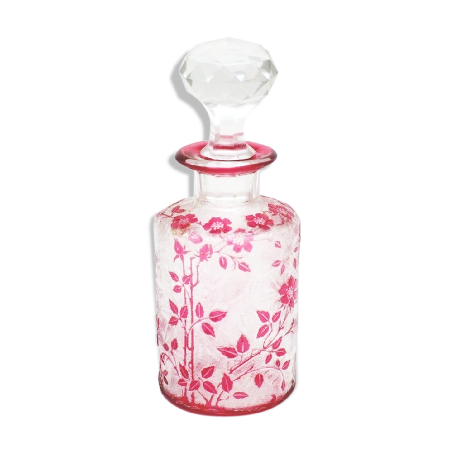 Flacon à parfum Baccarat dégagé à l'acide: Eglantier rouge