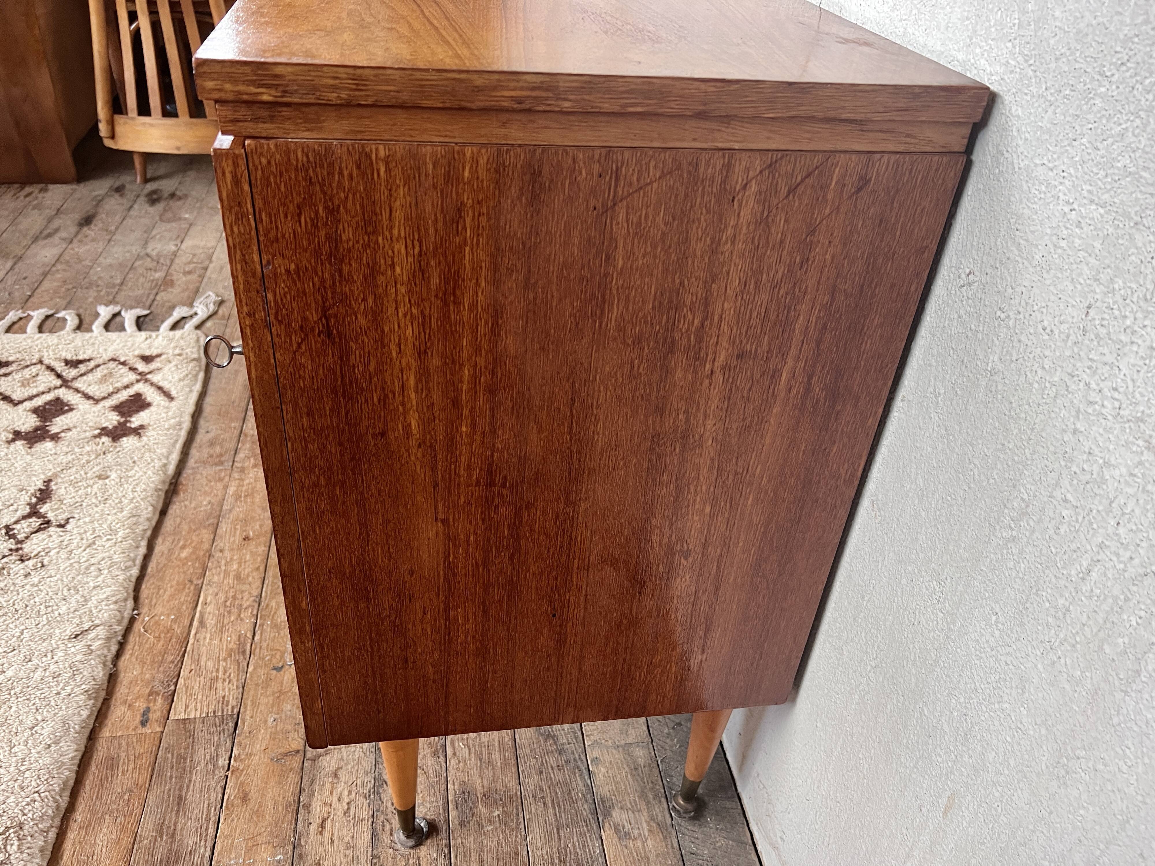 Meuble bar vintage en teck 1960