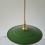 Green and white enamelled suspension