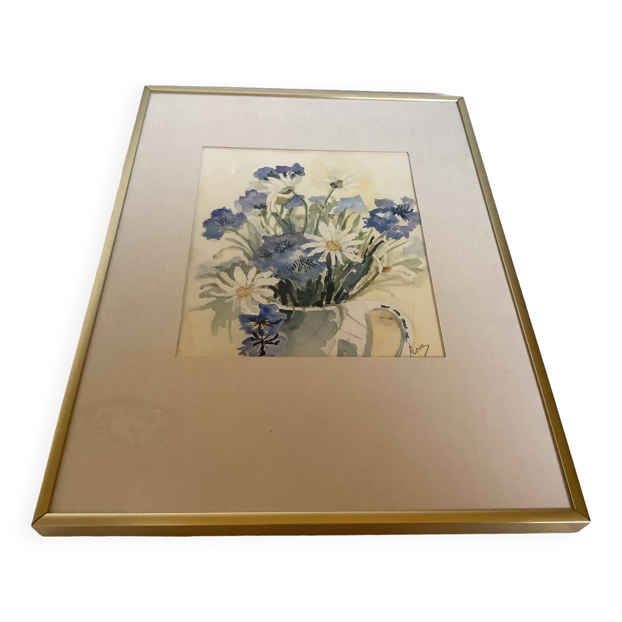 Watercolor flower bouquet frame