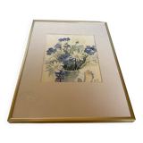 Watercolor flower bouquet frame