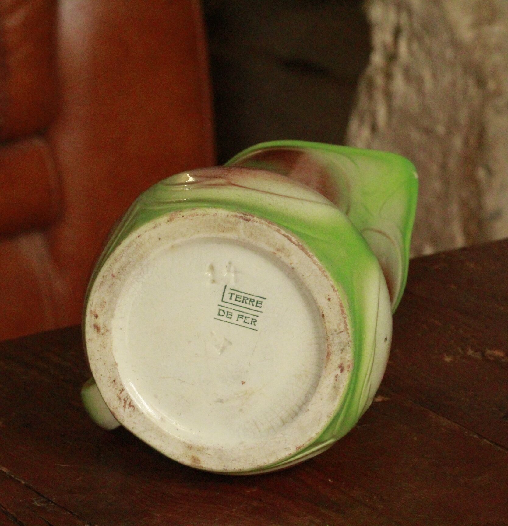 Old iron earth decanter