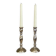 Twisted candlesticks in silver brass early twentieth century