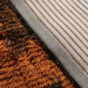 Mid-Century Rya Rust Brown Wool Rug, 98x152cm