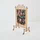 Decorative gilded wood fire screen faDecorative gilded wood fire screen bamboo and silk style 1960s