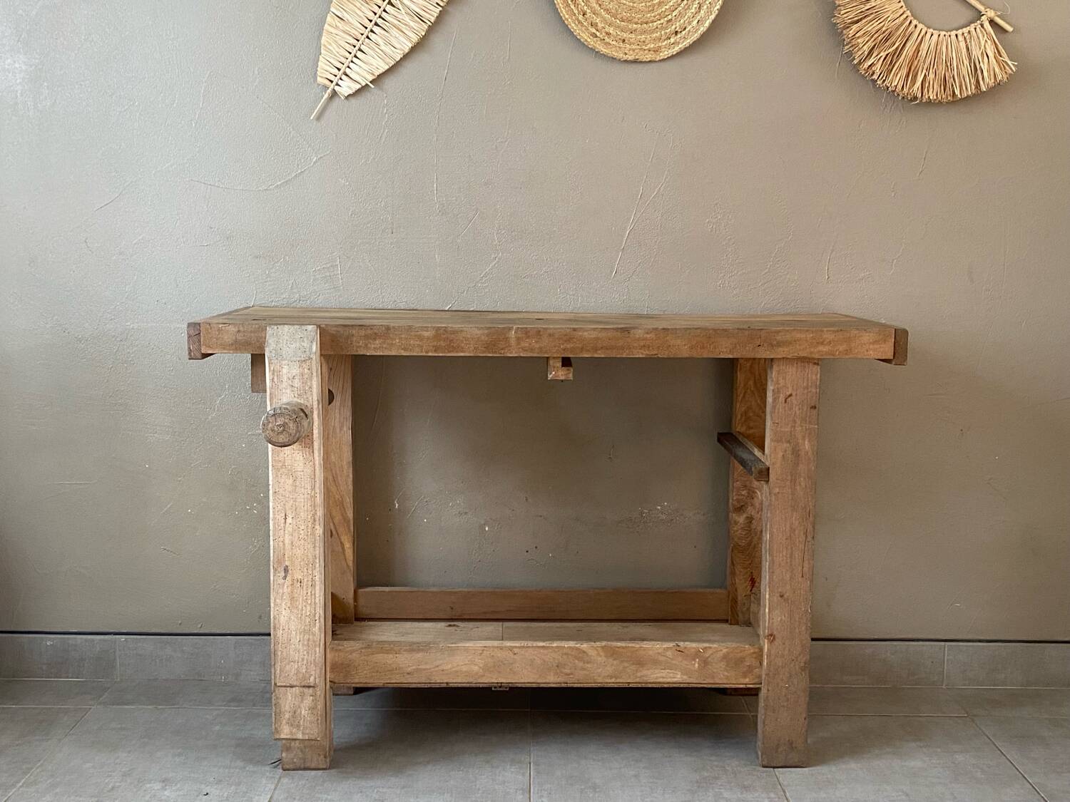 Vintage wooden workbench