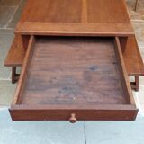 Farmhouse table and its 2 benches