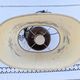 Vintage bedside lamp 60s 70s wooden base dried flower lampshade