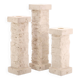 Set of 3 travertine column candle holders Marble Art Marta