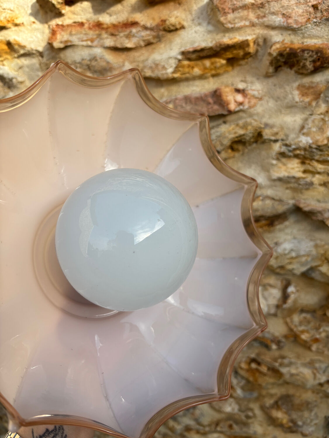 Vintage opaline glass pendant