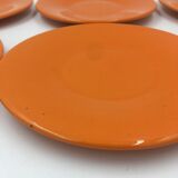 Set of 6 orange plates Franco Pozzi