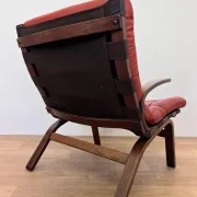 1970s Design mid century Danish Bentwood and leather Armchair by Farstrup