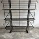 Large Black Powder-Coated Metal Industrial Baker's Rack — Three-Tier Display and Storage Unit, Brass Trim