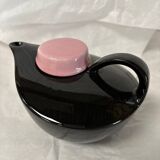 Vintage black and pink ceramic teapot