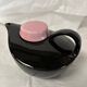 Vintage black and pink ceramic teapot