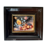 Limoges enamel frame flowers and fruit platter