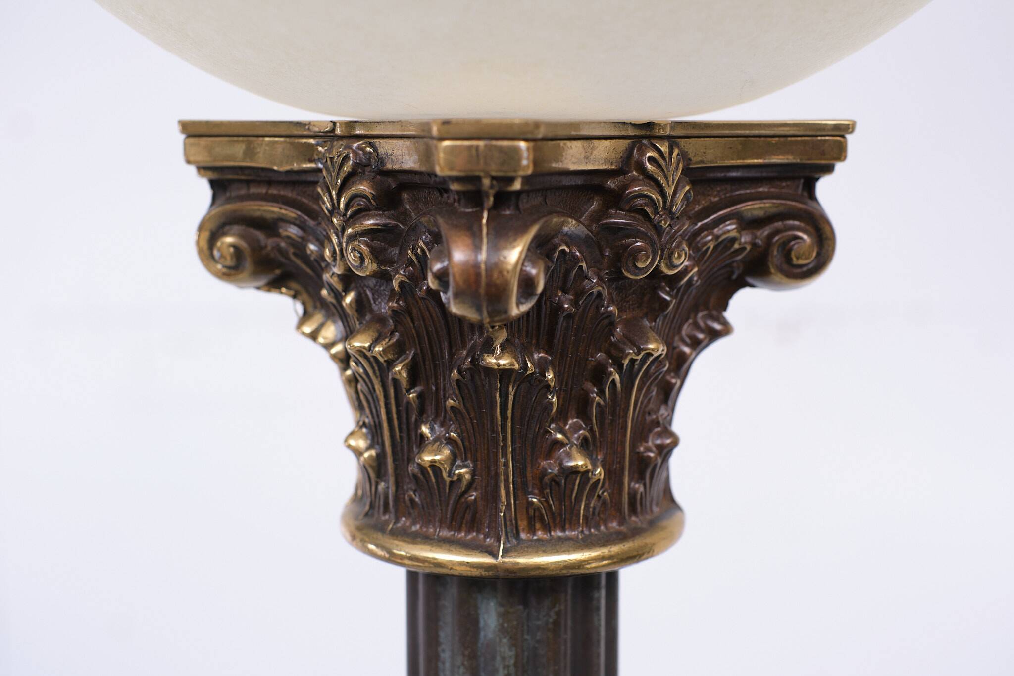 Greek revival bronze floor lamp, 1980s, italy