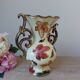 Vintage vase from Belgium signed – 1950s ceramic, decorated with coloured leaves.