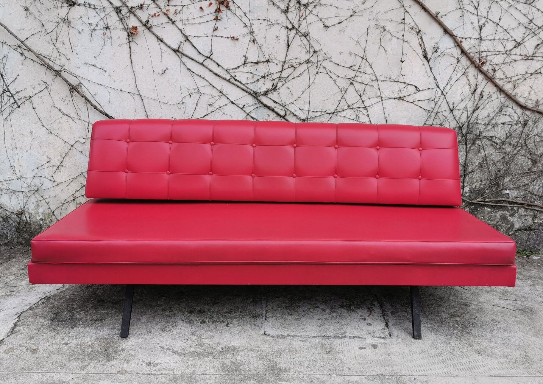 Red leatherette sofa, 1970s