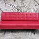 Red leatherette sofa, 1970s