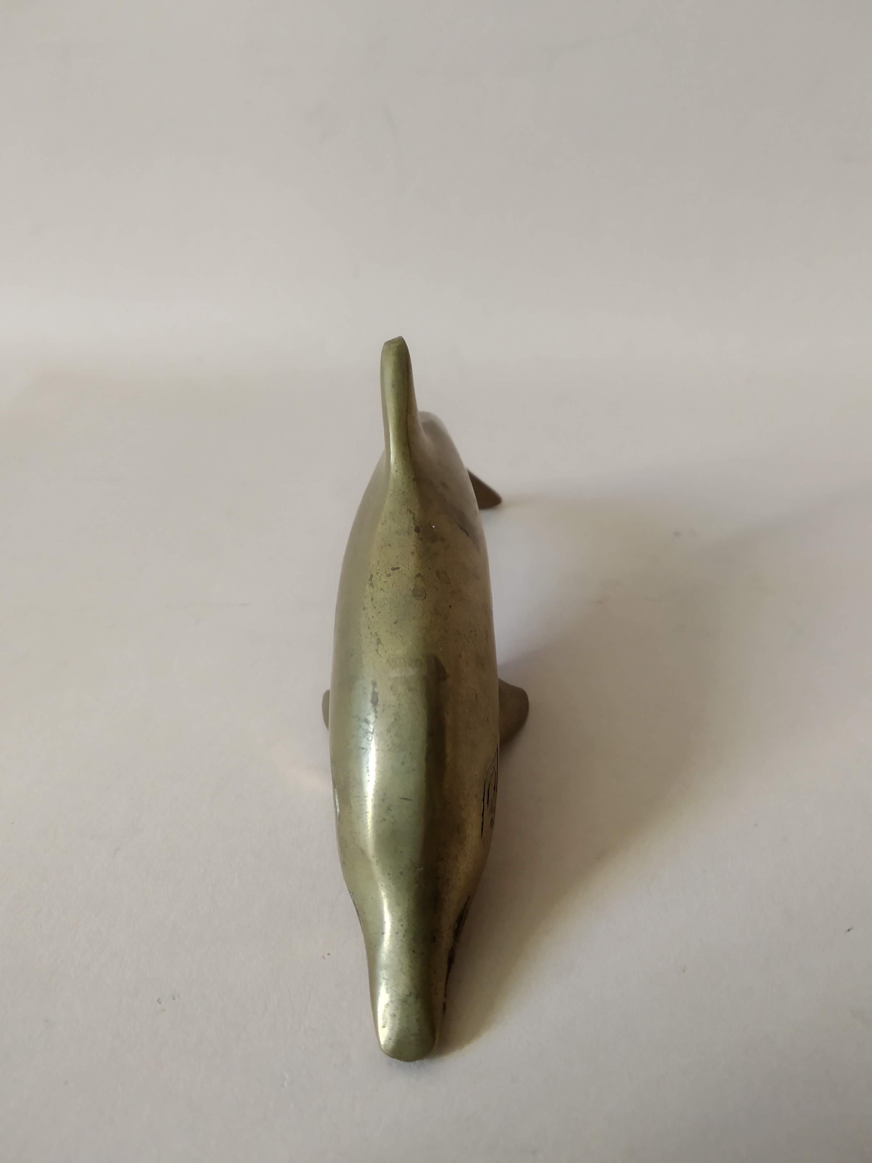Patinated brass dolphin