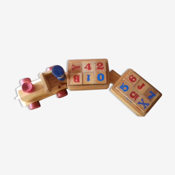 Vintage wooden educational train