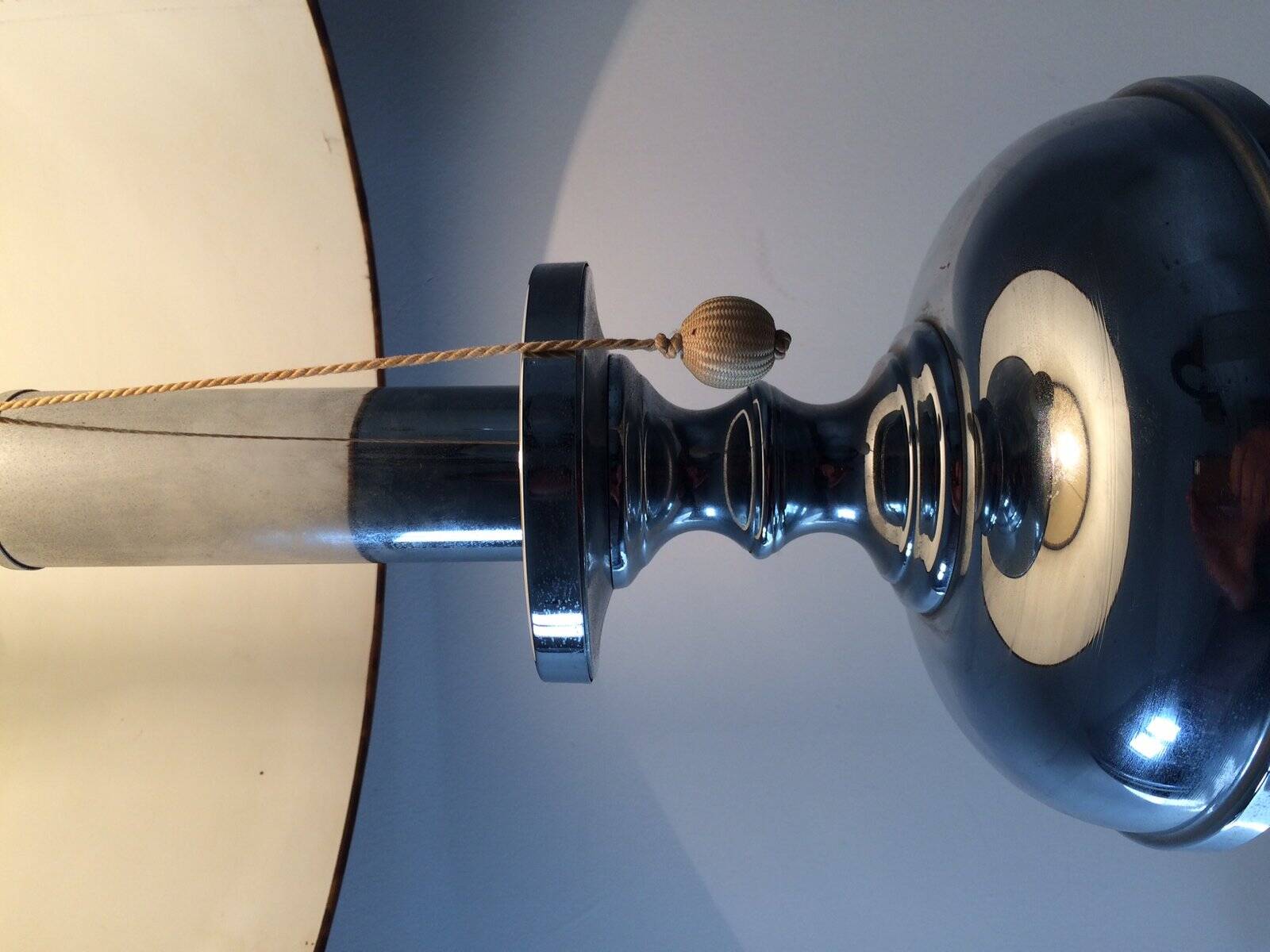 Large Mid-Century Italian Chrome Table Lamp, 1960s