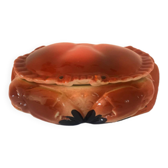Terrine en faïence Caugant crabe vintage