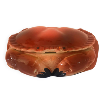 Vintage Caugant crab earthenware terrine