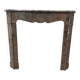 Louis XV style fireplace, "Pompadour" model, grey-pink marble, 20th century