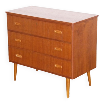 Vintage Scandinavian teak chest of drawers 1960