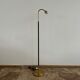Danish Mid-Century Leather and Brass Adjustable Floor Lamp