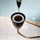 Spider chandelier in brass and black lacquered metal Italian design 1950s