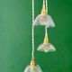 Suspension triple vintage glass chandelier - tableware collection