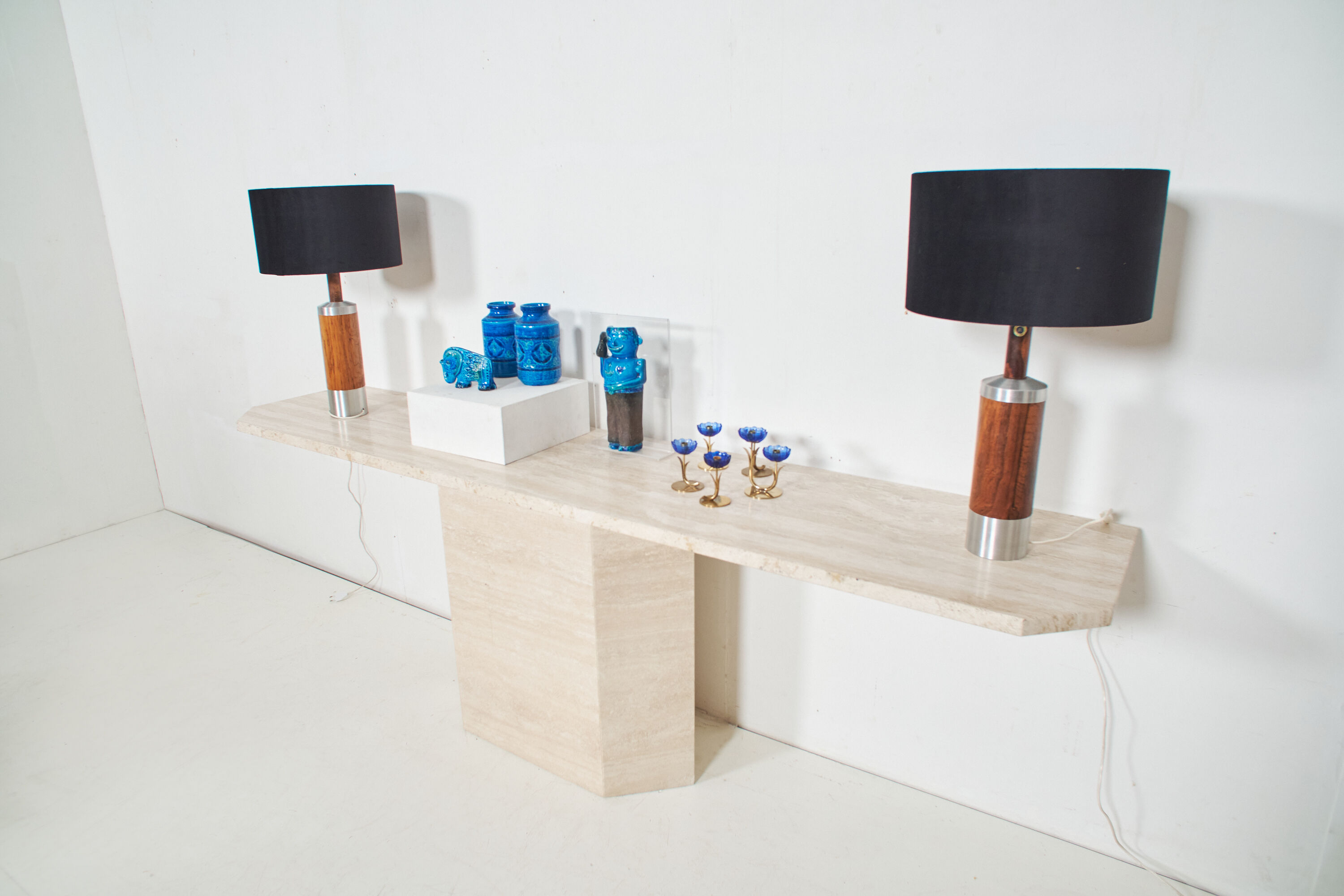 Italian travertine console 1970