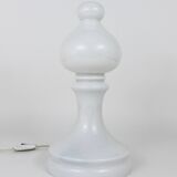 White Bishop chess lamp by Ivan Jakes, made of white glass, Czechoslovakia, 1970s.