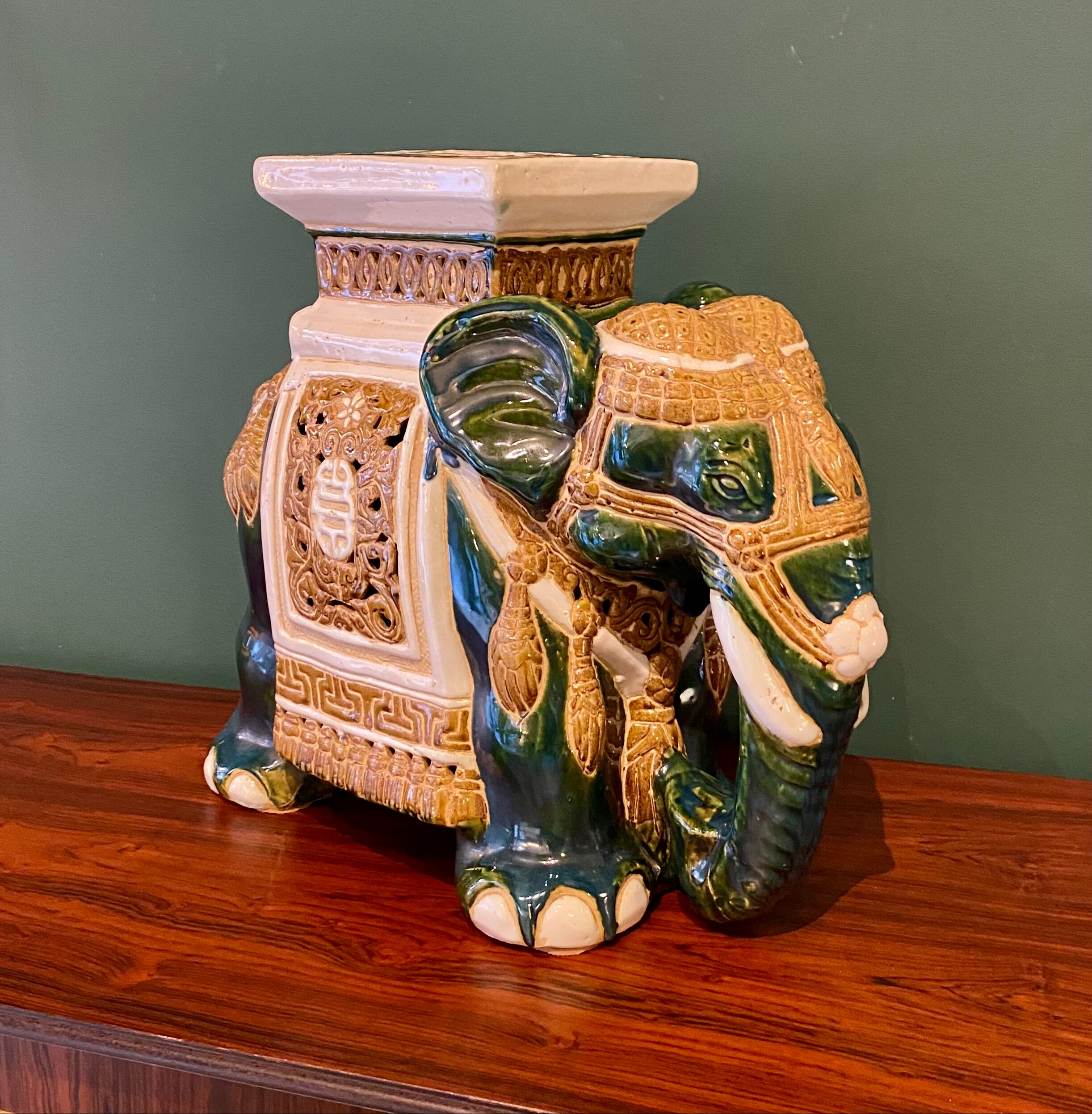 Vintage elephant plant holder