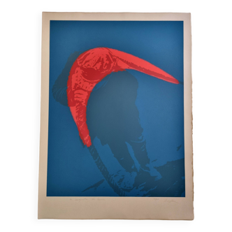 Lithograph "Lenin's Cap" by Ivan Messac, signed, 75 cm x 56 cm