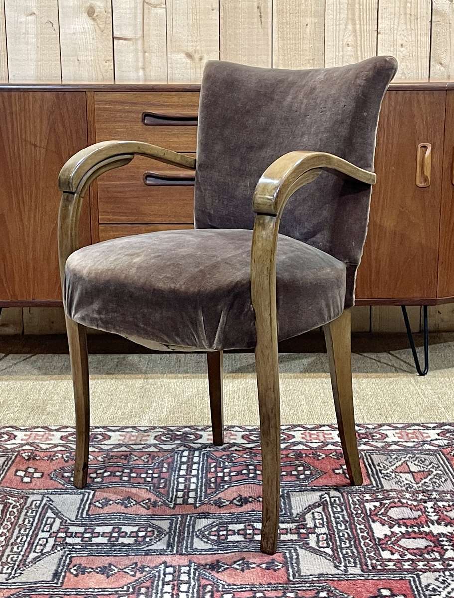 Art Deco bridge armchair in beech