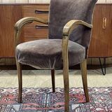 Art Deco bridge armchair in beech